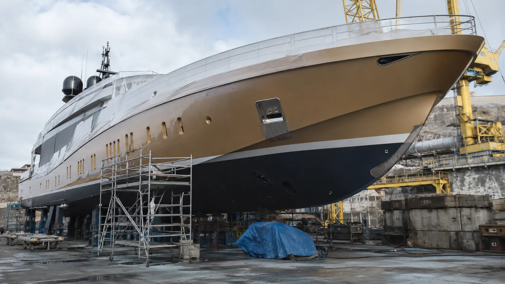 Commercial vessel transit underway on international delivery passage