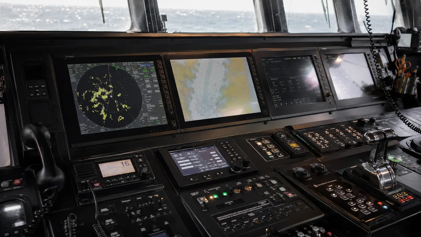 Specialist offshore vessel underway on open water
