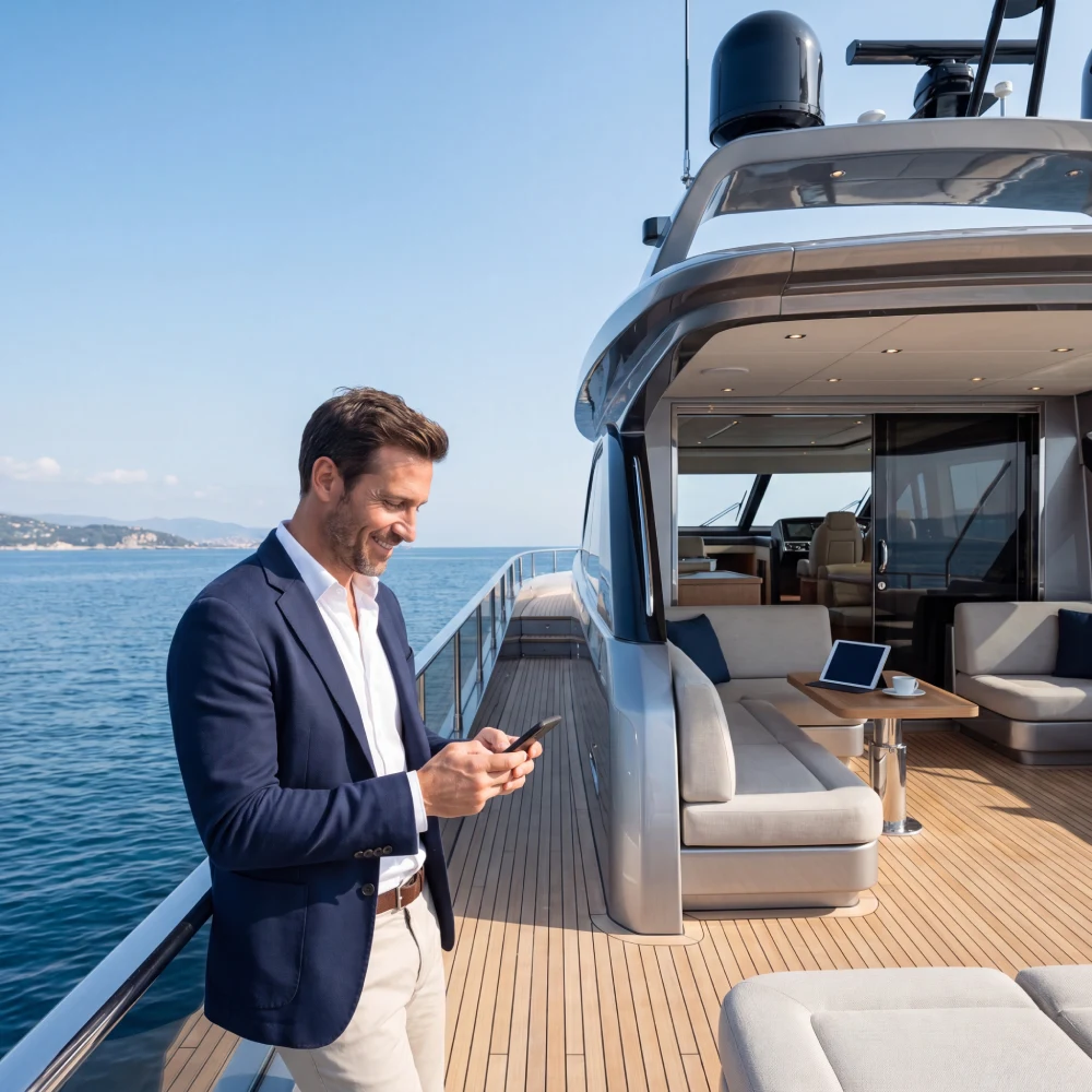 A premium yacht contact page image